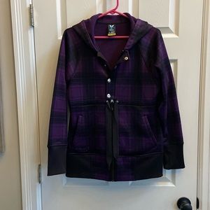 Burton hood jacket purple/ black- ladies size large